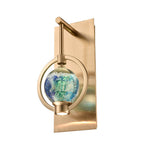 Arabela Lighting Utopia 13.25'' Utophia Sconce In Lacquered Gold With Blue Green Swirl Glass Globe