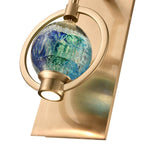 Arabela Lighting 85407-1 Lacquered Gold 13.25'' Utophia Sconce In Lacquered Gold With Blue Green Swirl Glass Globe Image 5