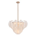 Arabela Lighting 85410-7 Satin Brass 26'' Chateau Pendant In Satin Brass With Curved Arctic Mist Glass Image 1
