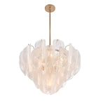 Arabela Lighting Chateau 26'' Chateau Pendant In Satin Brass With Curved Arctic Mist Glass