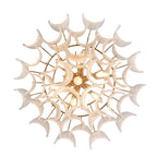Arabela Lighting 85410-7 Satin Brass 26'' Chateau Pendant In Satin Brass With Curved Arctic Mist Glass Image 9