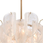 Arabela Lighting 85410-7 Satin Brass 26'' Chateau Pendant In Satin Brass With Curved Arctic Mist Glass Image 8