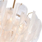 Arabela Lighting 85410-7 Satin Brass 26'' Chateau Pendant In Satin Brass With Curved Arctic Mist Glass Image 7