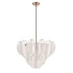 Arabela Lighting 85410-7 Satin Brass 26'' Chateau Pendant In Satin Brass With Curved Arctic Mist Glass Image 6