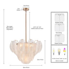 Arabela Lighting 85410-7 Satin Brass 26'' Chateau Pendant In Satin Brass With Curved Arctic Mist Glass Image 2