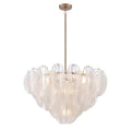 Arabela Lighting 85411-13 Satin Brass 31.5'' Chateau Pendant In Satin Brass With Curved Arctic Mist Glass Image 1