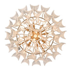 Arabela Lighting 85411-13 Satin Brass 31.5'' Chateau Pendant In Satin Brass With Curved Arctic Mist Glass Image 8