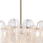 Arabela Lighting 85411-13 Satin Brass 31.5'' Chateau Pendant In Satin Brass With Curved Arctic Mist Glass Image 7
