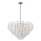 Arabela Lighting 85411-13 Satin Brass 31.5'' Chateau Pendant In Satin Brass With Curved Arctic Mist Glass Image 5