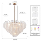Arabela Lighting 85411-13 Satin Brass 31.5'' Chateau Pendant In Satin Brass With Curved Arctic Mist Glass Image 2