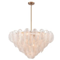 Arabela Lighting 85412-17 Satin Brass 39.5'' Chateau Pendant In Satin Brass With Curved Arctic Mist Glass Image 1