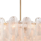 Arabela Lighting 85412-17 Satin Brass 39.5'' Chateau Pendant In Satin Brass With Curved Arctic Mist Glass Image 7