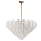 Arabela Lighting 85412-17 Satin Brass 39.5'' Chateau Pendant In Satin Brass With Curved Arctic Mist Glass Image 6