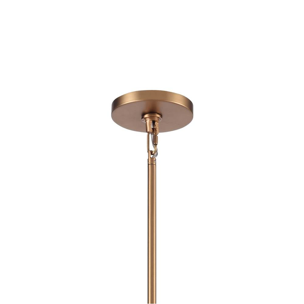 Arabela Lighting 85412-17 Satin Brass 39.5'' Chateau Pendant In Satin Brass With Curved Arctic Mist Glass Image 5