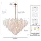 Arabela Lighting 85412-17 Satin Brass 39.5'' Chateau Pendant In Satin Brass With Curved Arctic Mist Glass Image 2