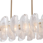 Arabela Lighting 85413-6 Satin Brass 47.25'' Chateau Linear Chandelier In Satin Brass With Curved Arctic Mist Glass Image 7