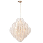 Arabela Lighting 85414-20 Satin Brass 31.5'' Chateau Pendant In Satin Brass With Curved Arctic Mist Glass Image 1