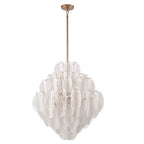 Arabela Lighting 85414-20 Satin Brass 31.5'' Chateau Pendant In Satin Brass With Curved Arctic Mist Glass Image 6