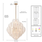 Arabela Lighting 85414-20 Satin Brass 31.5'' Chateau Pendant In Satin Brass With Curved Arctic Mist Glass Image 2