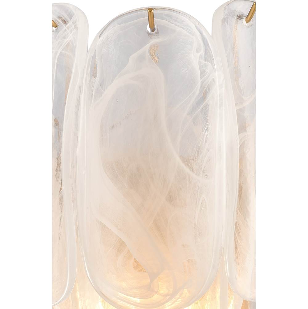 Arabela Lighting Chateau 11.5'' Chateau Sconce In Satin Brass With Curved Arctic Mist Glass