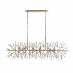 Arabela Lighting 85420-12 Peruvian Gold 60'' Crystal Fusion Linear Chandelier In Peruvian Gold With Large Faceted Clear Crystals Image 1