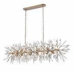 Arabela Lighting Crystal Fusion 60'' Crystal Fusion Linear Chandelier In Peruvian Gold With Large Faceted Clear Crystals