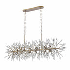 Arabela Lighting 85420-12 Peruvian Gold 60'' Crystal Fusion Linear Chandelier In Peruvian Gold With Large Faceted Clear Crystals Image 7