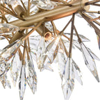 Arabela Lighting 85420-12 Peruvian Gold 60'' Crystal Fusion Linear Chandelier In Peruvian Gold With Large Faceted Clear Crystals Image 6