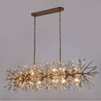 Arabela Lighting 85420-12 Peruvian Gold 60'' Crystal Fusion Linear Chandelier In Peruvian Gold With Large Faceted Clear Crystals Image 4