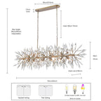 Arabela Lighting 85420-12 Peruvian Gold 60'' Crystal Fusion Linear Chandelier In Peruvian Gold With Large Faceted Clear Crystals Image 2