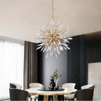 Arabela Lighting 85421-8 Peruvian Gold 30'' Crystal Fusion Chandelier In Peruvian Gold With Large Faceted Clear Crystals Image 3