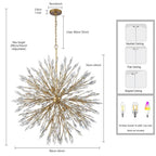 Arabela Lighting 85422-12 Peruvian Gold 42'' Crystal Fusion Chandelier In Peruvian Gold With Large Faceted Clear Crystals Image 2