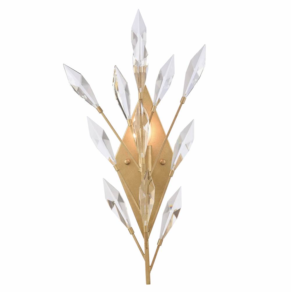 Arabela Lighting 85423-1 Peruvian Gold 20'' Crystal Fusion Sconce In Peruvian Gold With Large Faceted Clear Crystals Image 1