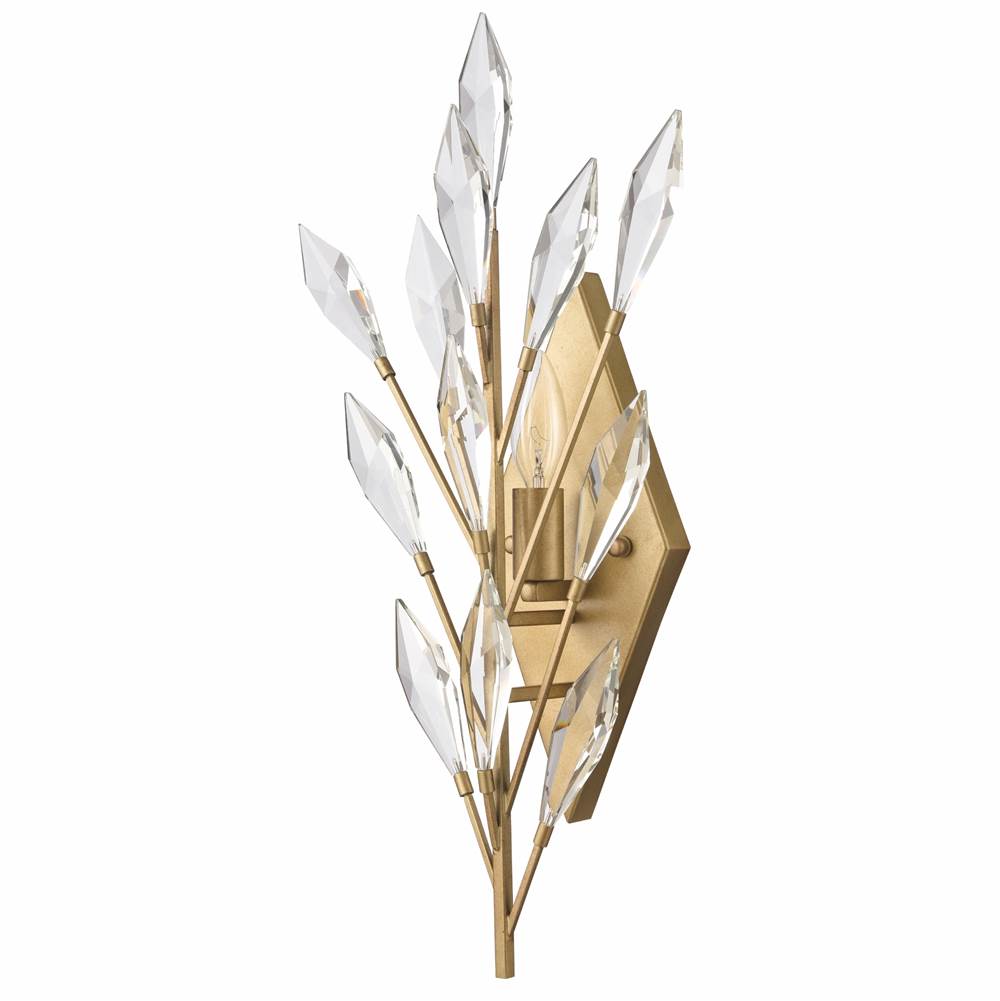Arabela Lighting Crystal Fusion 20'' Crystal Fusion Sconce In Peruvian Gold With Large Faceted Clear Crystals