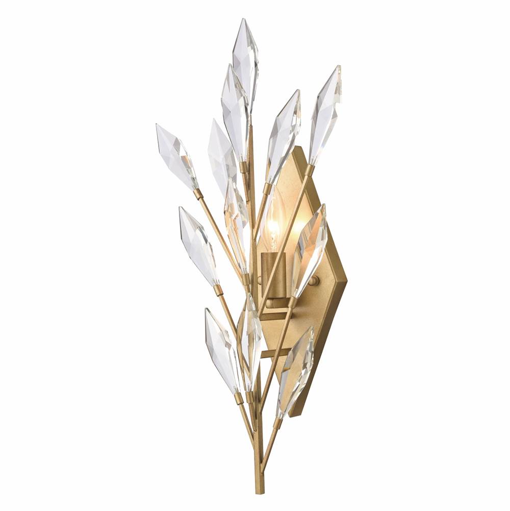 Arabela Lighting 85423-1 Peruvian Gold 20'' Crystal Fusion Sconce In Peruvian Gold With Large Faceted Clear Crystals Image 6