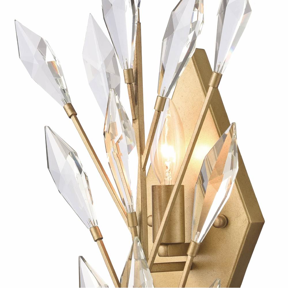 Arabela Lighting 85423-1 Peruvian Gold 20'' Crystal Fusion Sconce In Peruvian Gold With Large Faceted Clear Crystals Image 5