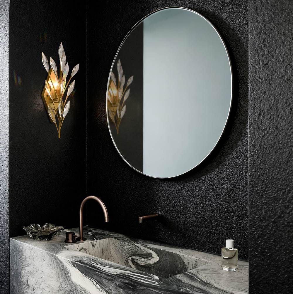 Arabela Lighting 85423-1 Peruvian Gold 20'' Crystal Fusion Sconce In Peruvian Gold With Large Faceted Clear Crystals Image 3