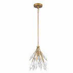Arabela Lighting Crystal Fusion 13'' Crystal Fusion Pendant In Peruvian Gold With Large Faceted Clear Crystals