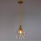 Arabela Lighting 85424-1 Peruvian Gold 13'' Crystal Fusion Pendant In Peruvian Gold With Large Faceted Clear Crystals Image 4