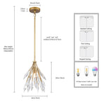 Arabela Lighting 85424-1 Peruvian Gold 13'' Crystal Fusion Pendant In Peruvian Gold With Large Faceted Clear Crystals Image 2
