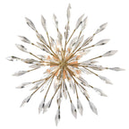Arabela Lighting 85425-5 Peruvian Gold 28'' Crystal Fusion Semi Flush In Peruvian Gold With Large Faceted Clear Crystals Image 6
