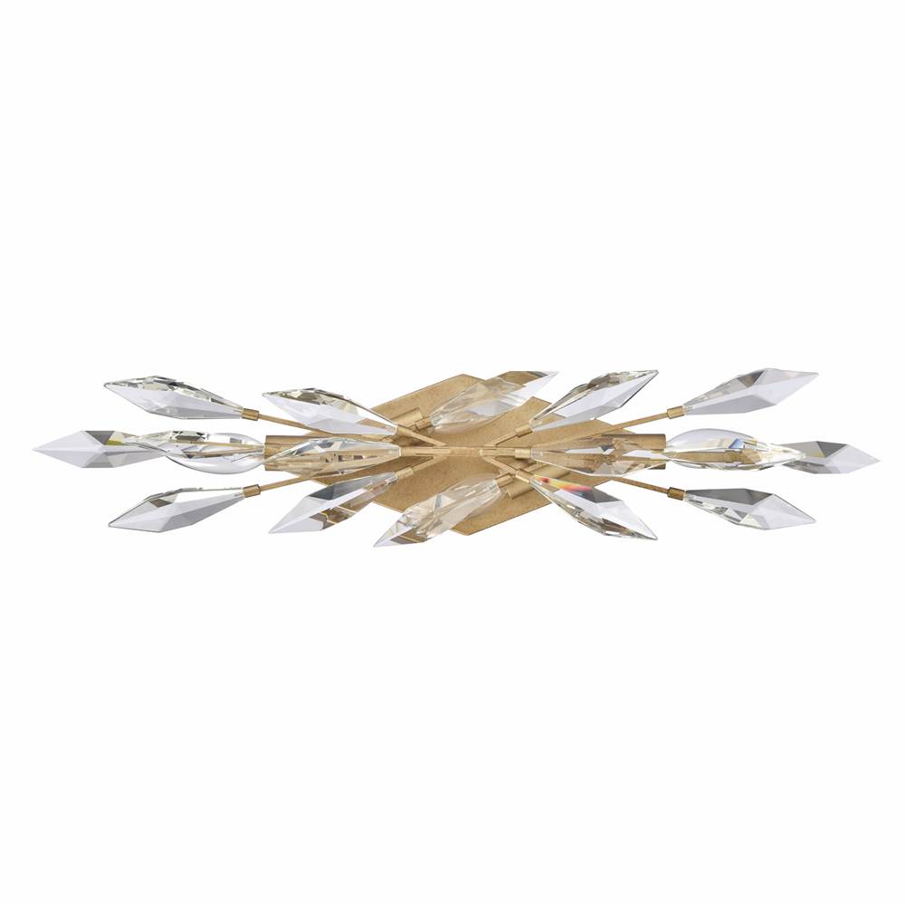 Arabela Lighting Crystal Fusion 25.5'' Crystal Fusion Vanity In Peruvian Gold With Large Faceted Clear Crystals