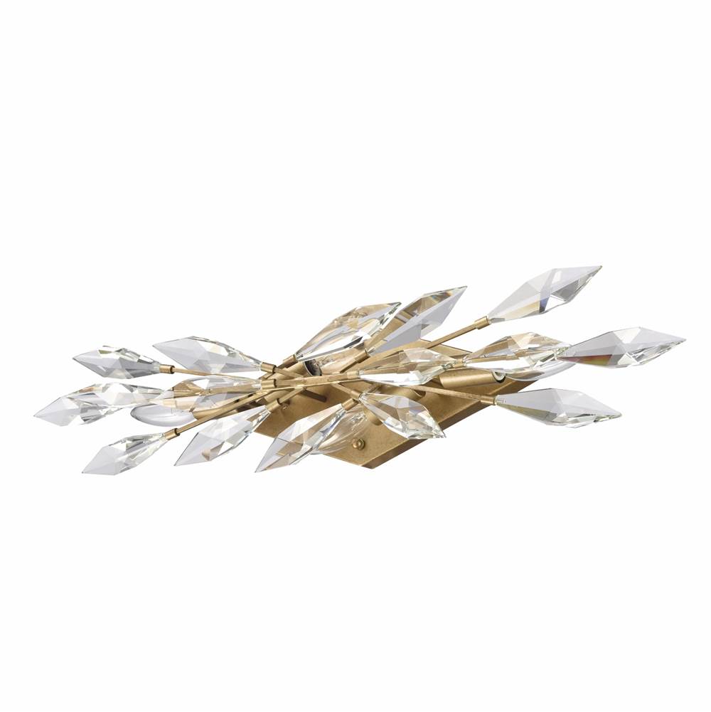 Arabela Lighting 85426-4 Peruvian Gold 25.5'' Crystal Fusion Vanity In Peruvian Gold With Large Faceted Clear Crystals Image 5