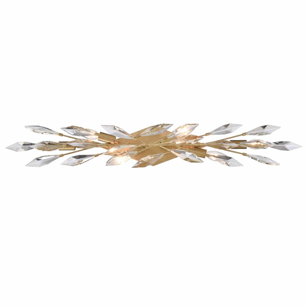 Arabela Lighting 85427-6 Peruvian Gold 35'' Crystal Fusion Vanity In Peruvian Gold With Large Faceted Clear Crystals Image 1