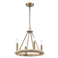 Arabela Lighting 85430-4 Lacquered Gold 16'' Cabana Chandelier In Lacquered Gold With Dried Corn Leaf Wrap Image 1