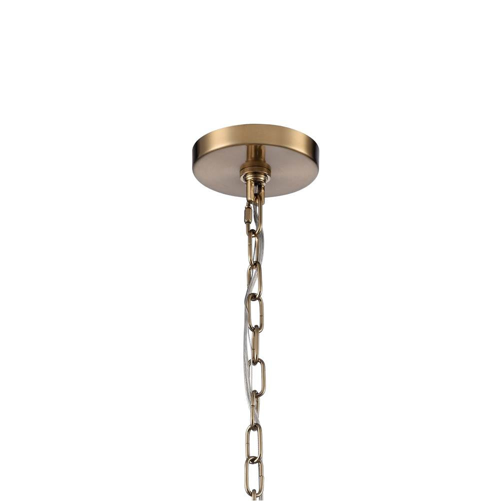 Arabela Lighting 85430-4 Lacquered Gold 16'' Cabana Chandelier In Lacquered Gold With Dried Corn Leaf Wrap Image 5