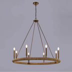 Arabela Lighting 85432-8 Lacquered Gold 38'' Cabana Chandelier In Lacquered Gold With Dried Corn Leaf Wrap Image 4