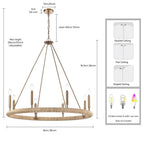 Arabela Lighting 85432-8 Lacquered Gold 38'' Cabana Chandelier In Lacquered Gold With Dried Corn Leaf Wrap Image 2