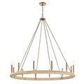 Arabela Lighting 85433-12 Lacquered Gold 52'' Cabana Chandelier In Lacquered Gold With Dried Corn Leaf Wrap Image 1