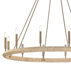 Arabela Lighting 85433-12 Lacquered Gold 52'' Cabana Chandelier In Lacquered Gold With Dried Corn Leaf Wrap Image 6